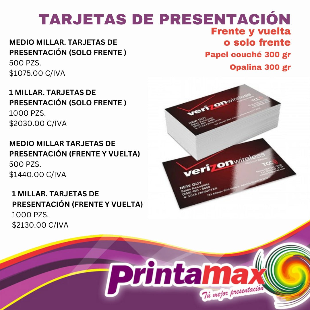 Tarjetas de presentación