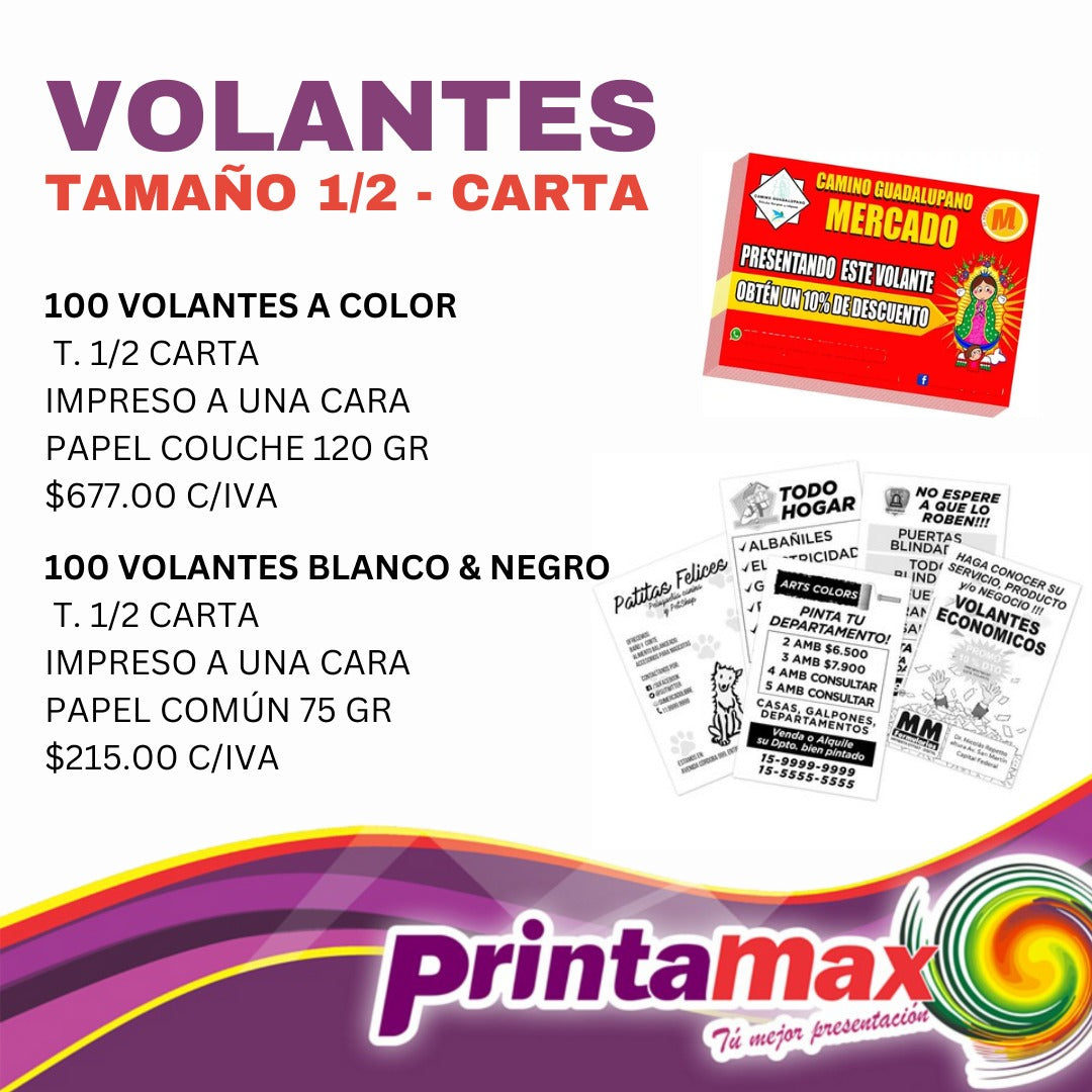 Volantes 1/2 Carta