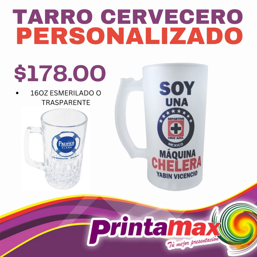 Tarro Cervecero 16 Oz. Sublimar 473 mL