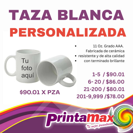 Taza blanca personalizada